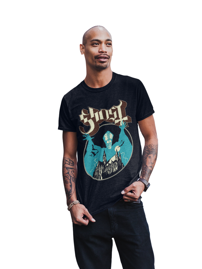 Ghost - Castle Jumbo Print T-Shirt - Black