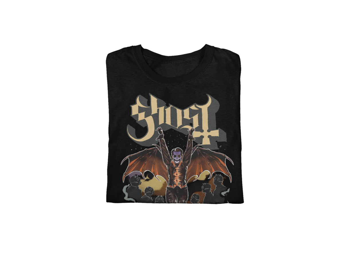 Ghost - Fly Over Jumbo Print T-Shirt - Black