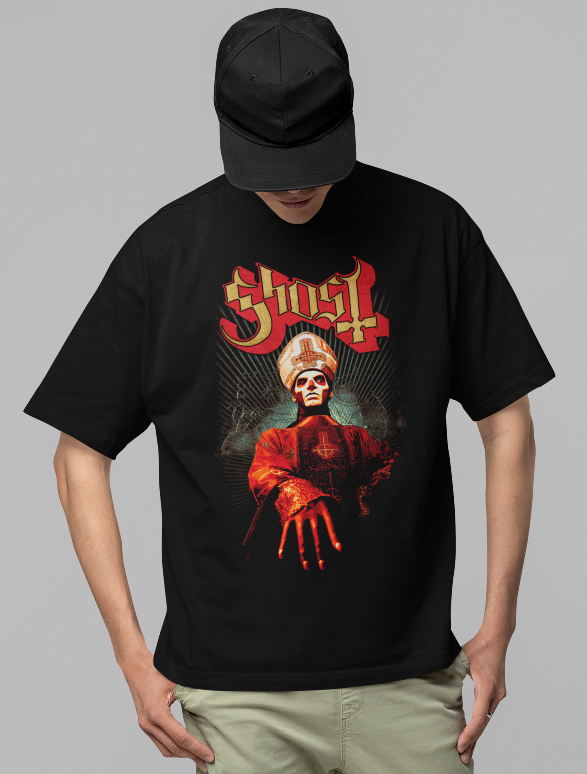 Ghost - Kiss the Ring Jumbo Print T-Shirt - Black