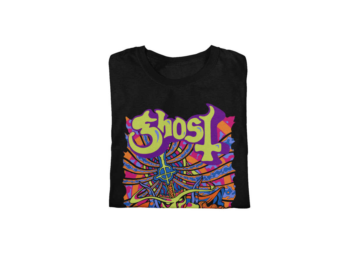 Ghost - Stained Glass Jumbo Print T-Shirt - Black