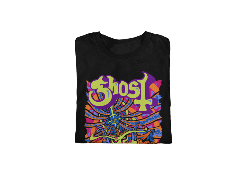 Ghost - Stained Glass Jumbo Print T-Shirt - Black