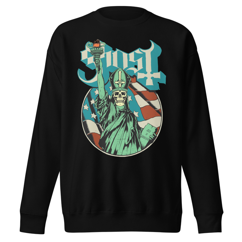 Ghost - Statue of Liberty Jumbo Print Sweatshirt - Black