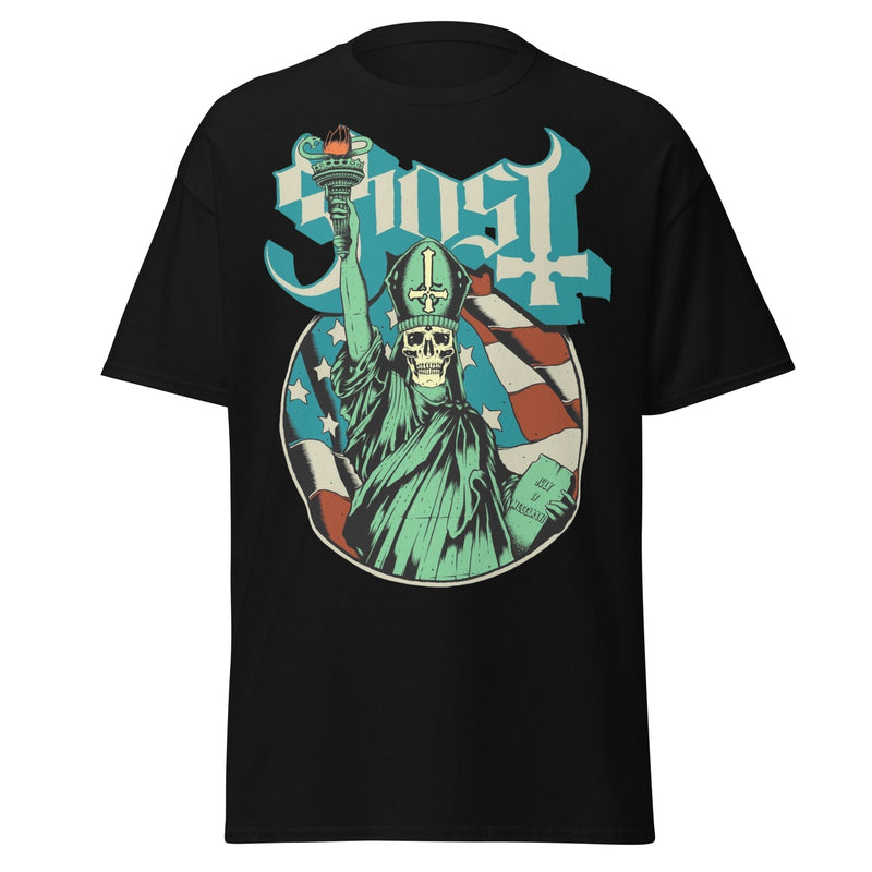 Ghost - Statue of Liberty Jumbo Print T-Shirt - Black