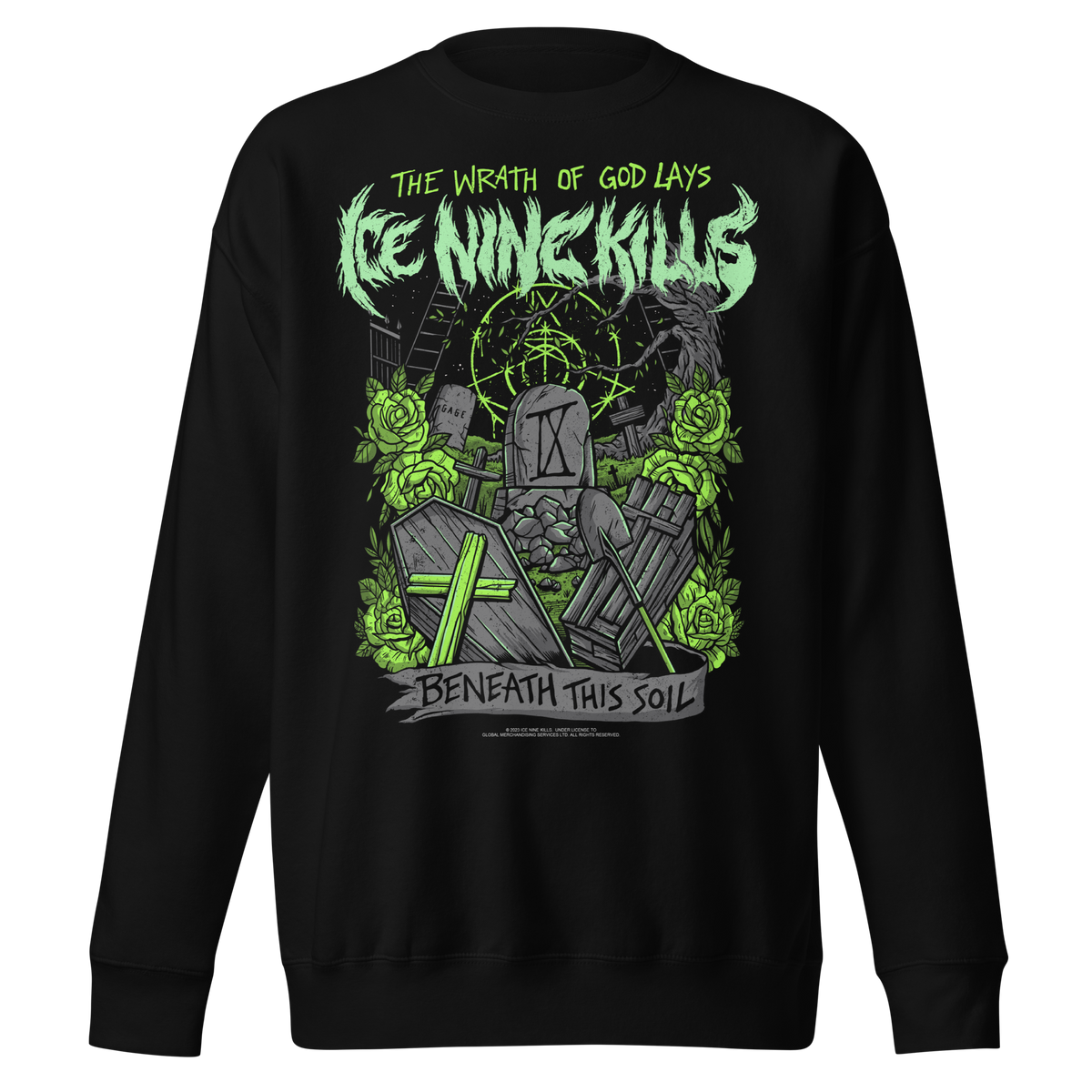 Stakes - Ice Nine Kills Green Wrath Jumbo Print Sweatshirt -