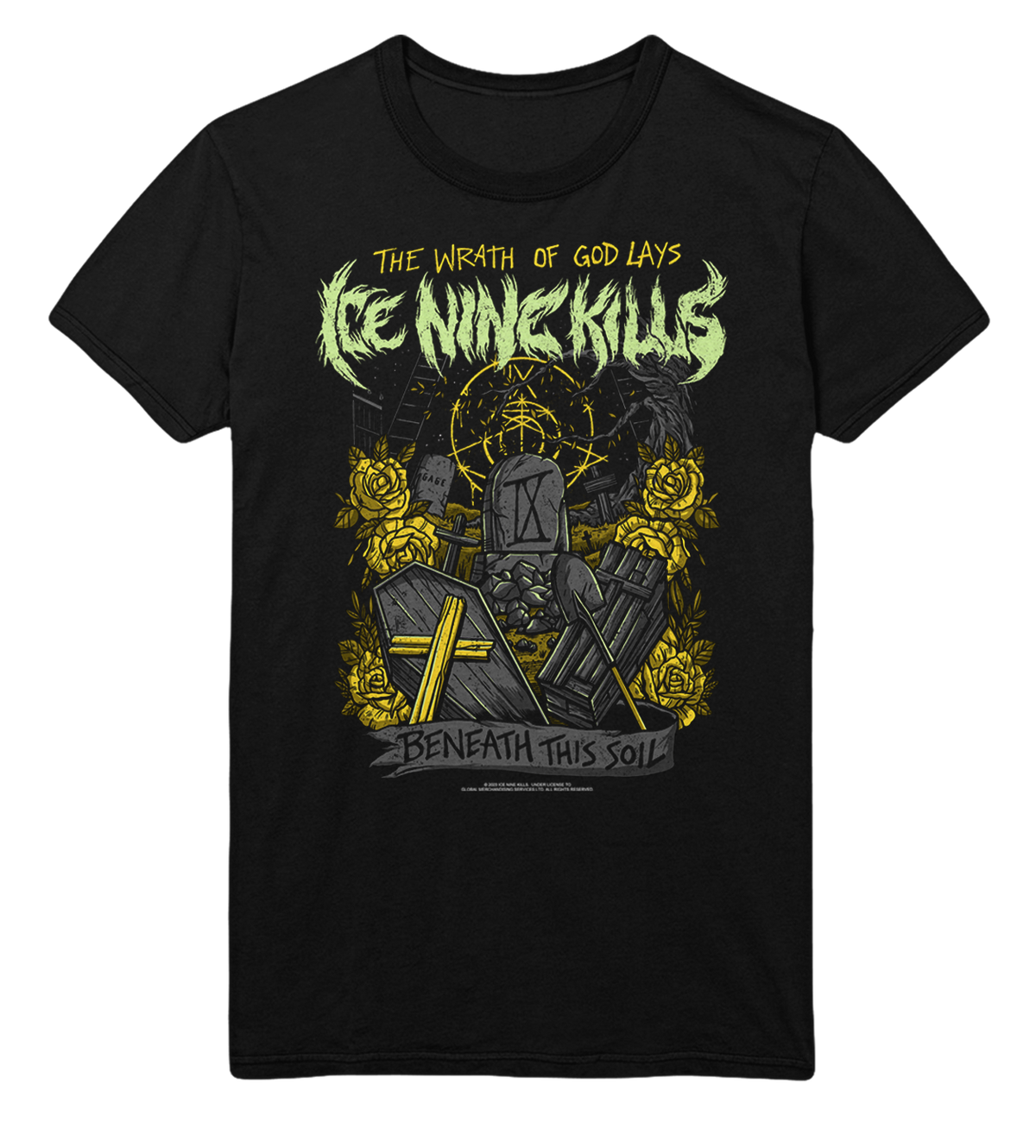 Ice Nine Kills - Yellow Wrath Jumbo Print T - Black