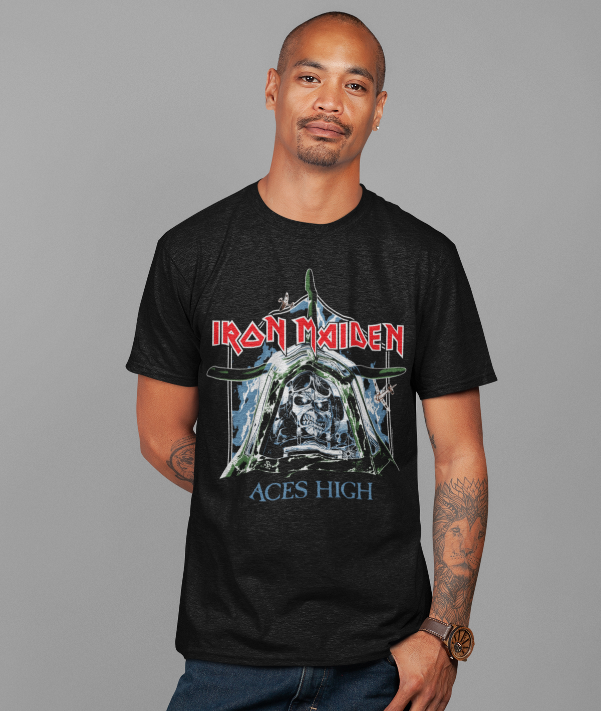 Iron Maiden - Aces High Jumbo Print T-Shirt - Black