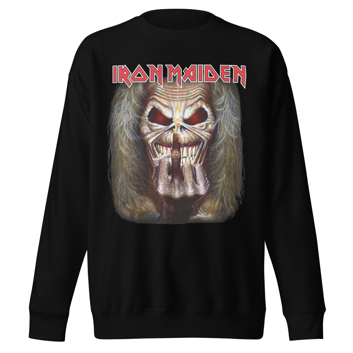 Stakes - Iron Maiden Candle Finger Jumbo Print Sweatshirt -