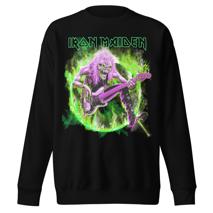 Stakes - Iron Maiden Green Guitar Jumbo Print Sweatshirt -