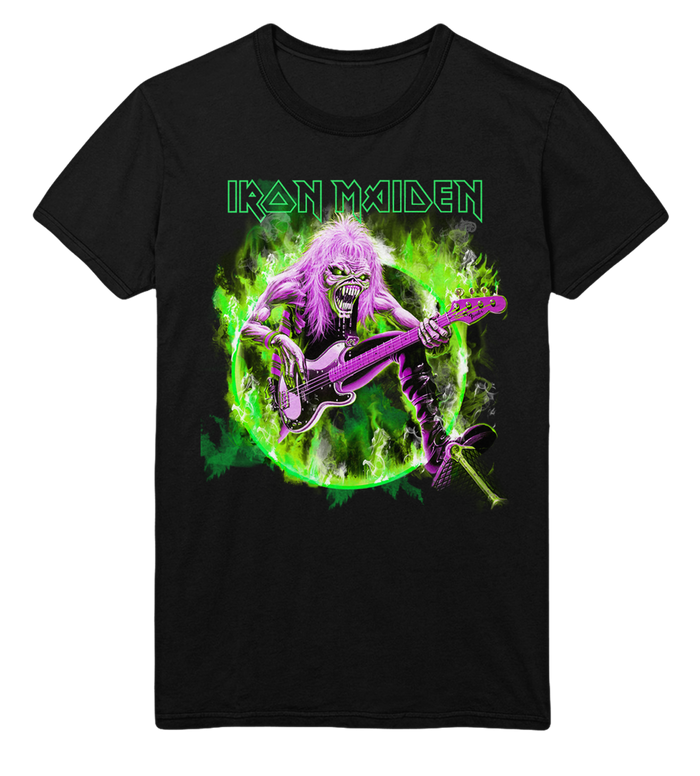 Iron Maiden - Green Guitar Jumbo Print T - Black