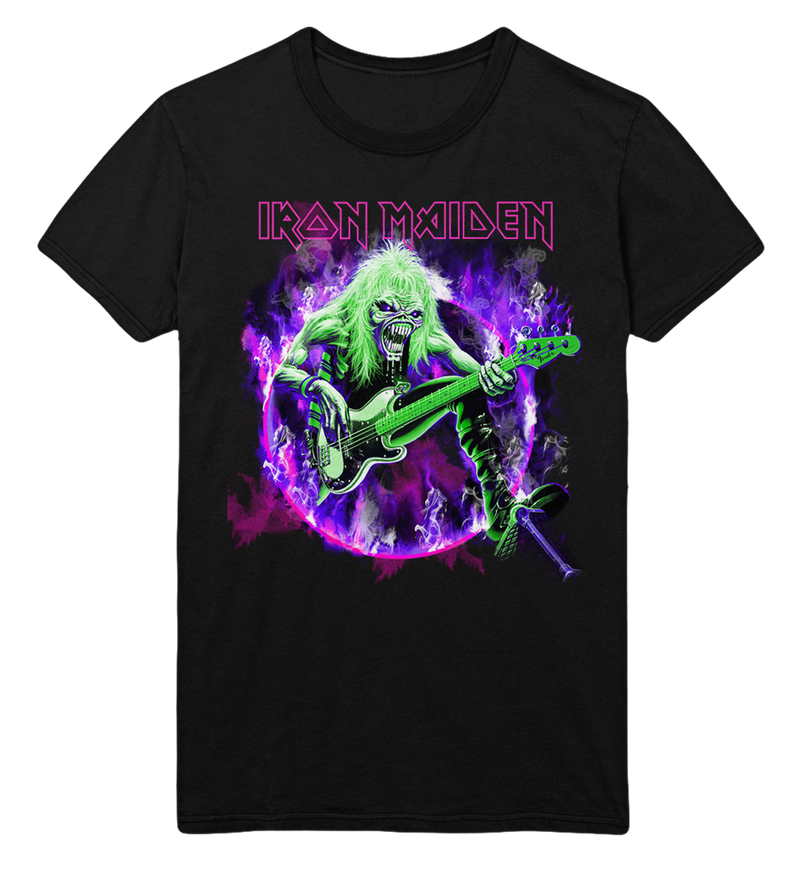 Iron Maiden - Purple Guitar Jumbo Print T - Black