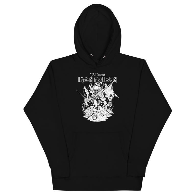 Iron Maiden - Trooper Black and White Classic Hoodie - Black