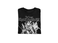 Iron Maiden - Trooper Black and White Jumbo Print T-Shirt - Black