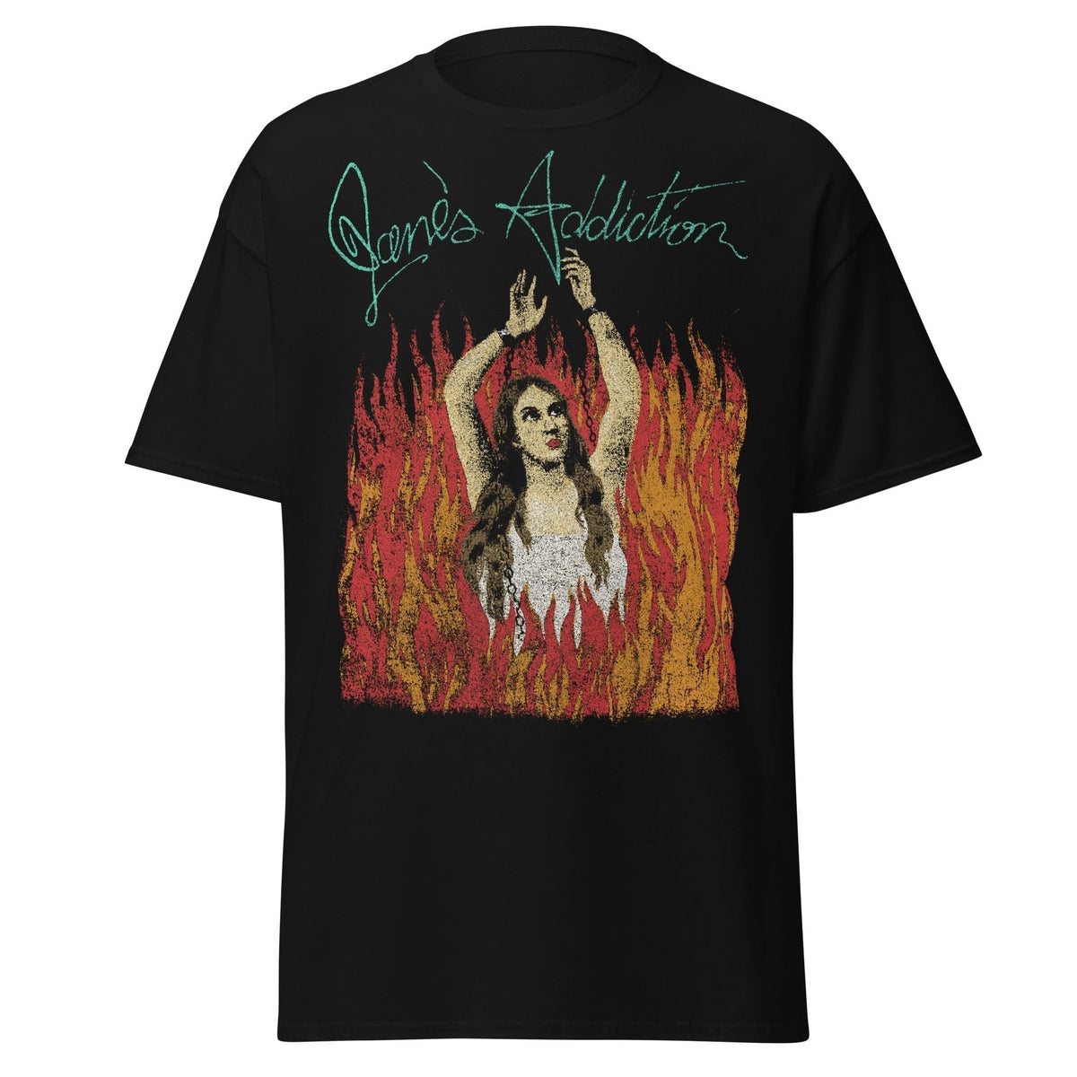 Jane's Addiction - Flames Jumbo Print T-Shirt - Black