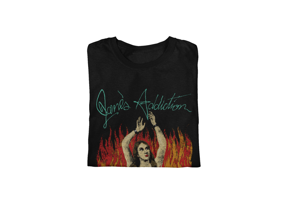 Jane's Addiction - Flames Jumbo Print T-Shirt - Black