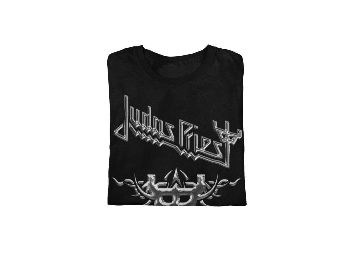 Judas Priest - Liquid Metal Logo Jumbo Print T-Shirt - Black