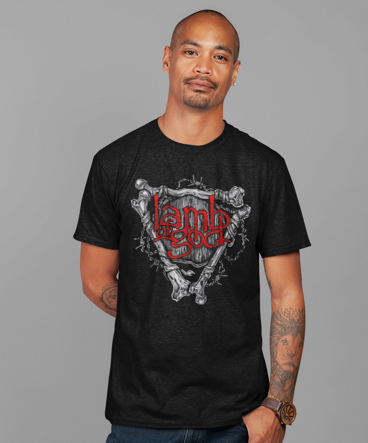 Lamb Of God - Bones Jumbo Print T-Shirt - Black