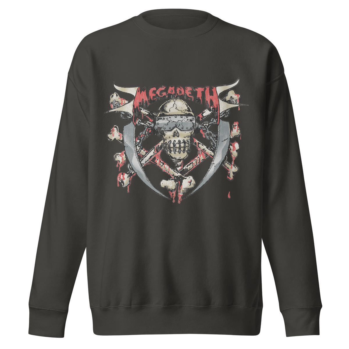 MegaDeth - Hand Painted Vic Jumbo Print Sweatshirt - Gray