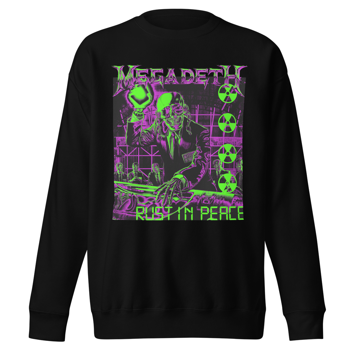 Megadeth - Neon Rust Jumbo Print Sweatshirt - Black