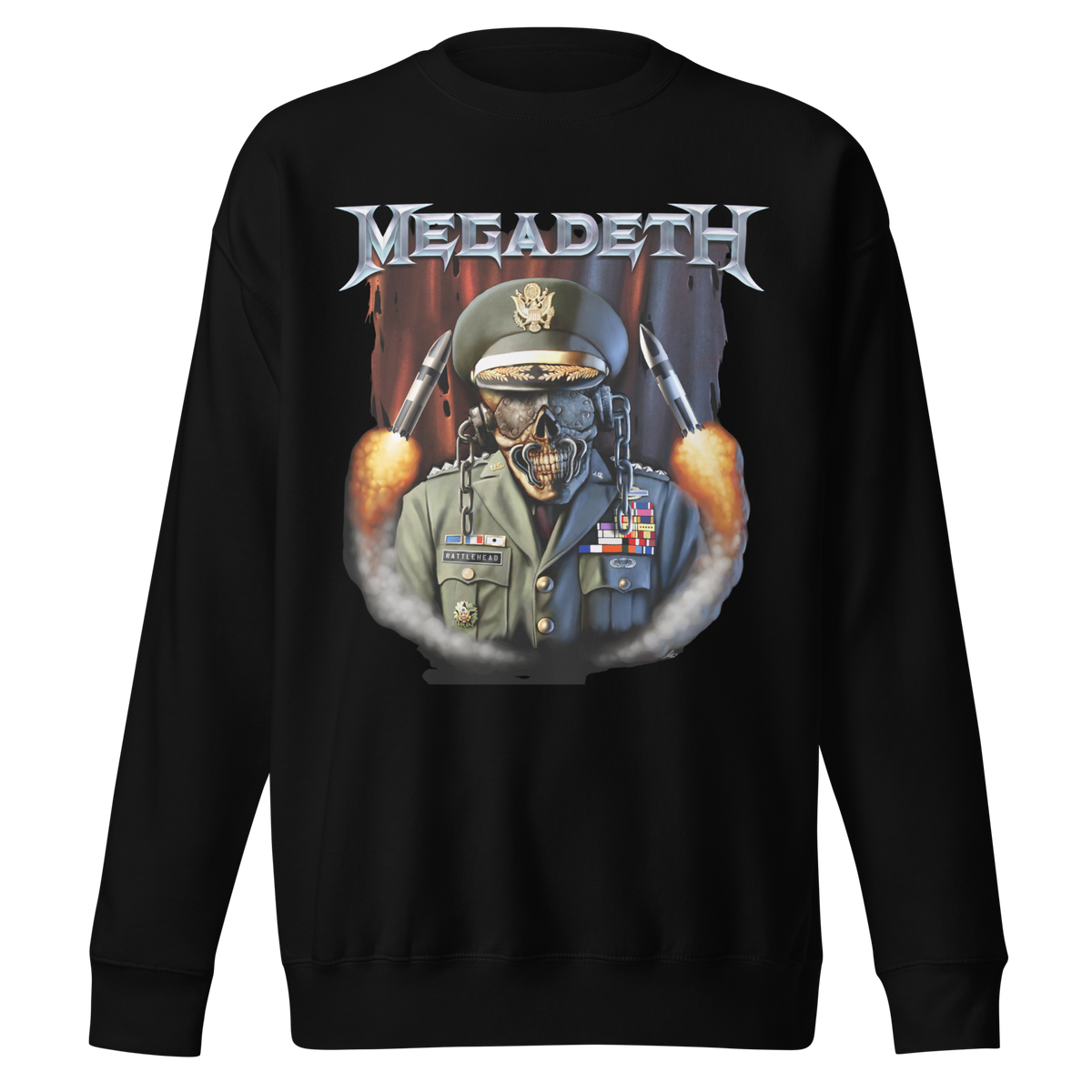 MegaDeth - Rattlehead Vic Jumbo Print Sweatshirt - Black