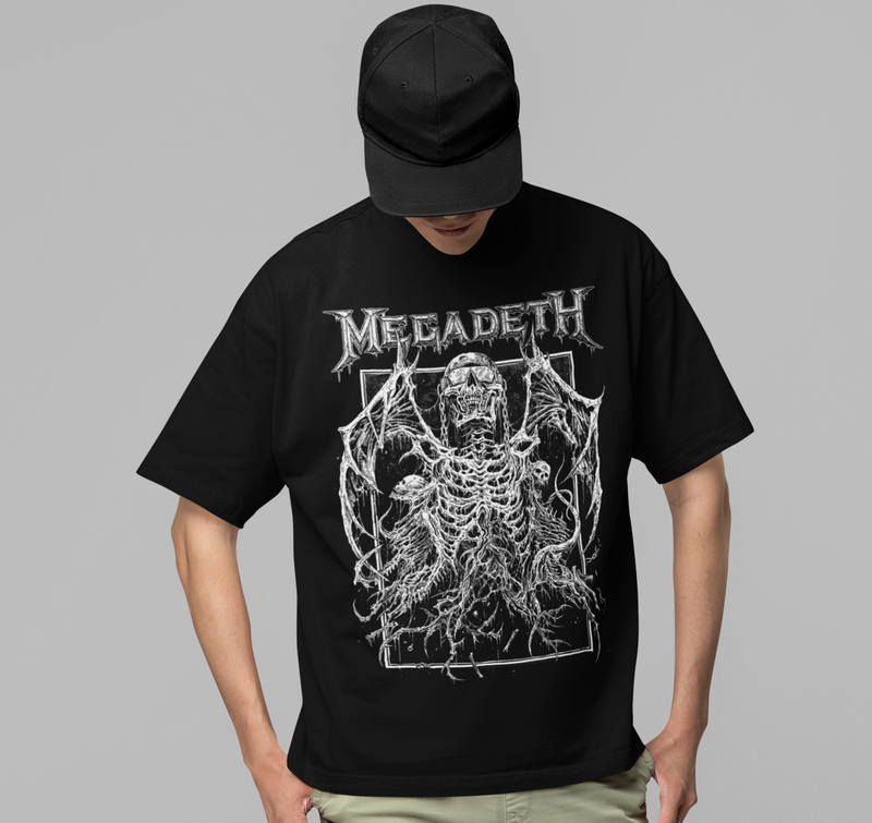 Megadeth - Skeleton Wings Jumbo Print T - Black