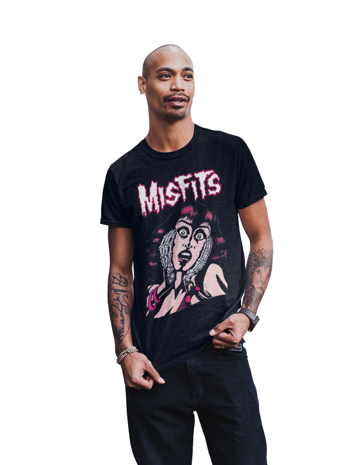 Misfits - Screaming Jumbo Print T-Shirt - Black