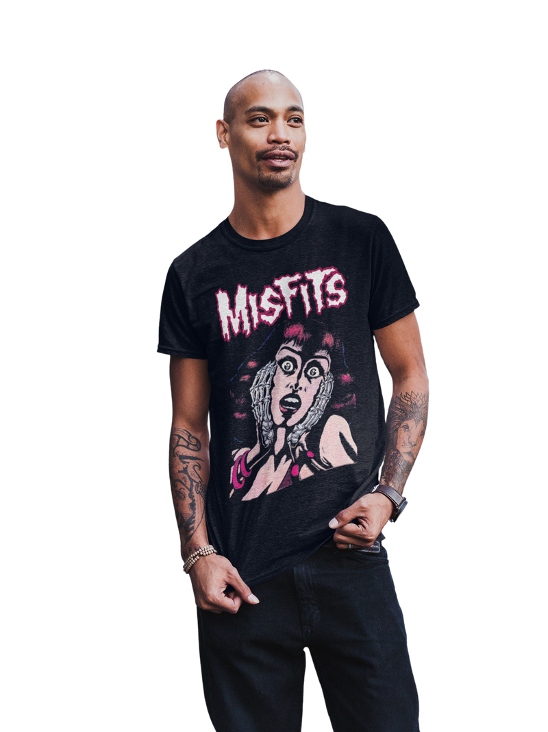 Misfits - Screaming Jumbo Print T-Shirt - Black