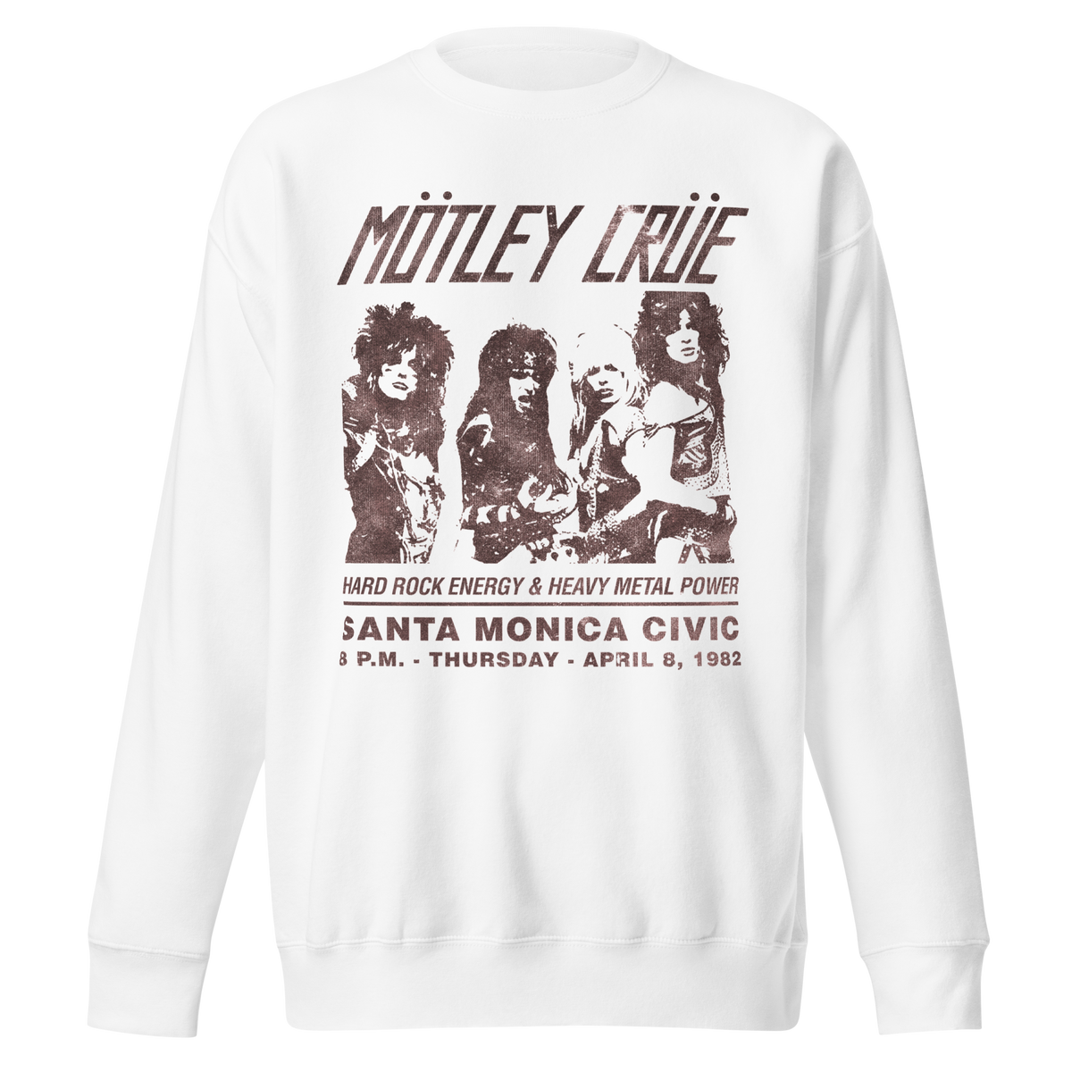 Motley Crue - '82 Santa Monica Jumbo Print Sweatshirt - White