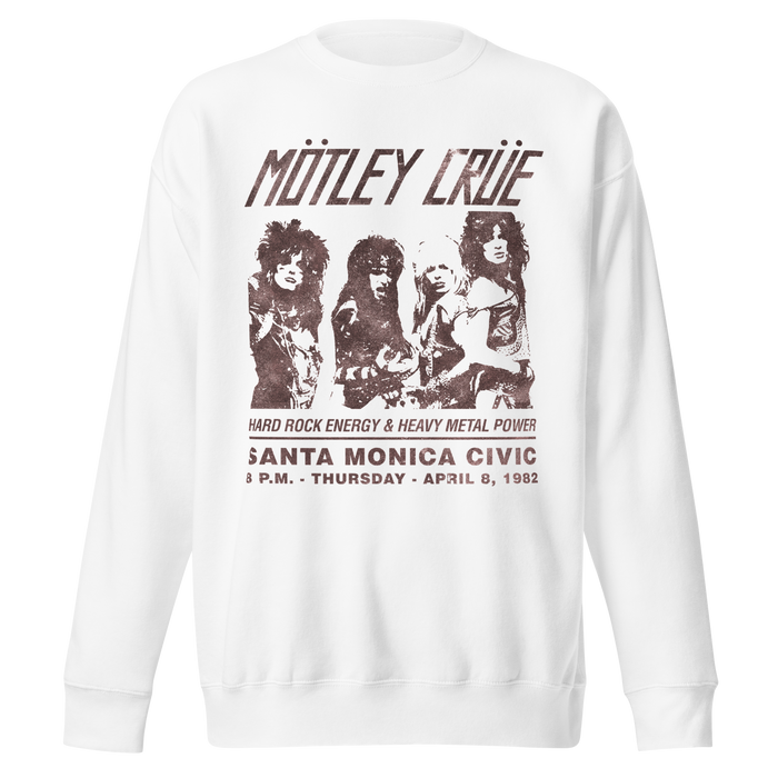 Motley Crue - '82 Santa Monica Jumbo Print Sweatshirt - White