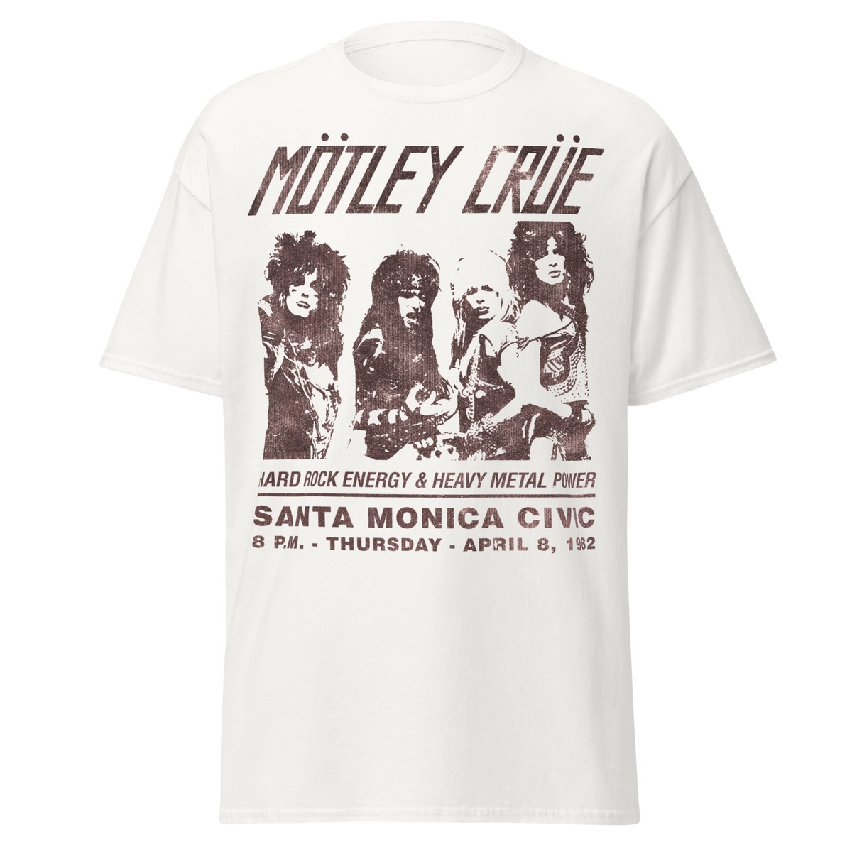 Motley Crue - '82 Santa Monica Jumbo Print T - White