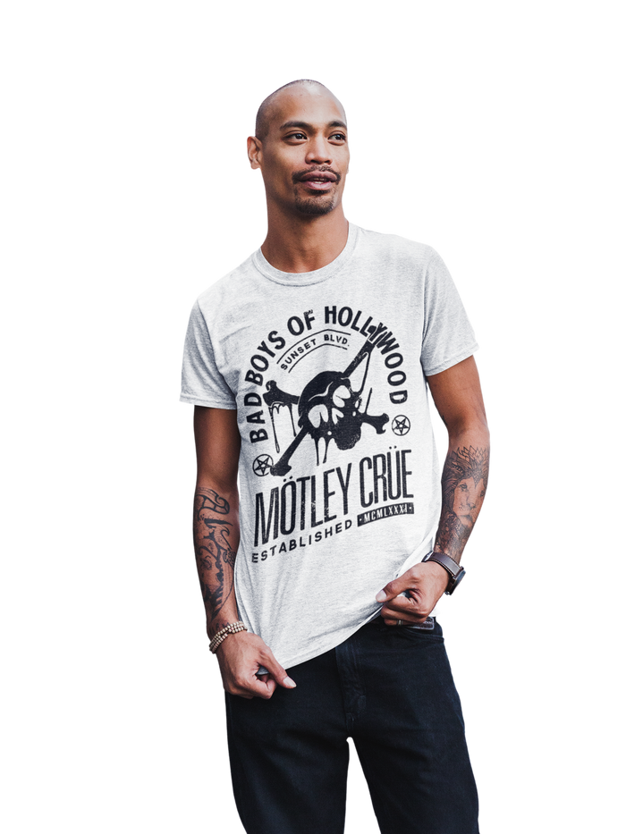 Motley Crue - Bad Boys of Hollywood Jumbo Print T - White