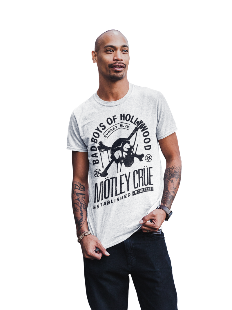 Motley Crue - Bad Boys of Hollywood Jumbo Print T - White