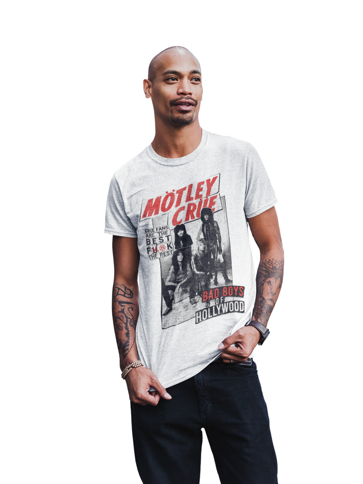 Motley Crue - Crue Fans Jumbo Print T - White