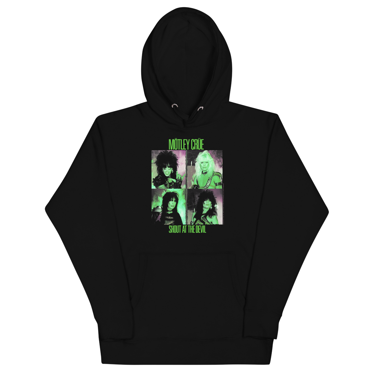 Motley Crue - Green Shout Classic Hoodie - Black