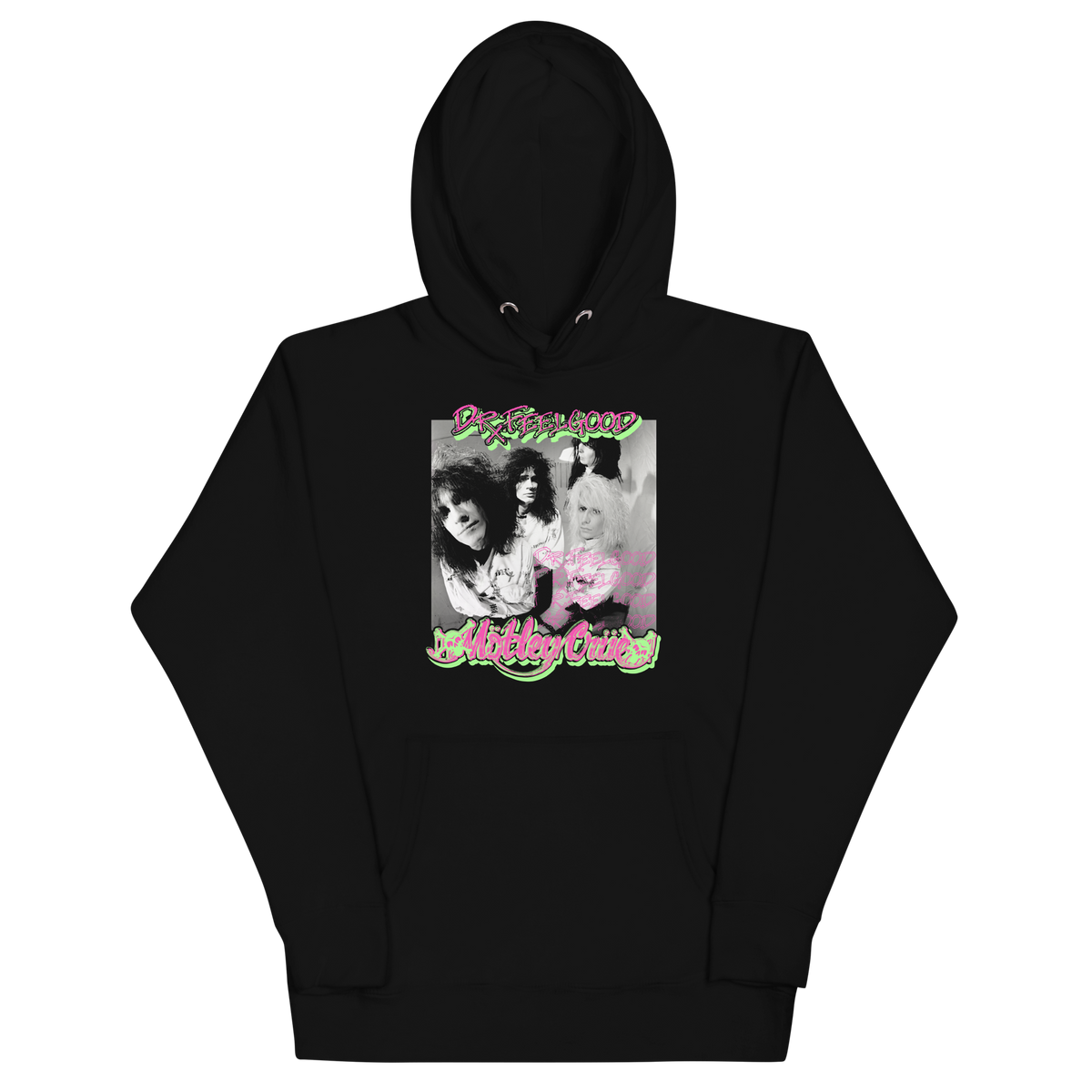 Motley Crue - Neon Trip Dr. Feelgood Classic Hoodie - Black