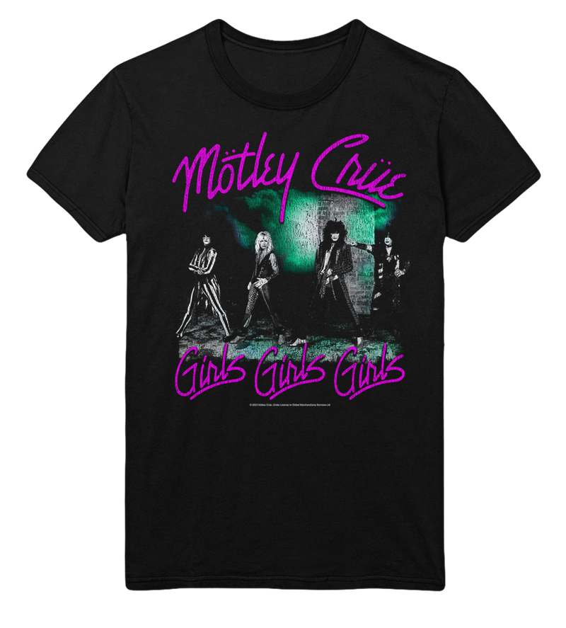 Motley Crue - Pink Girls Jumbo Print T - Black