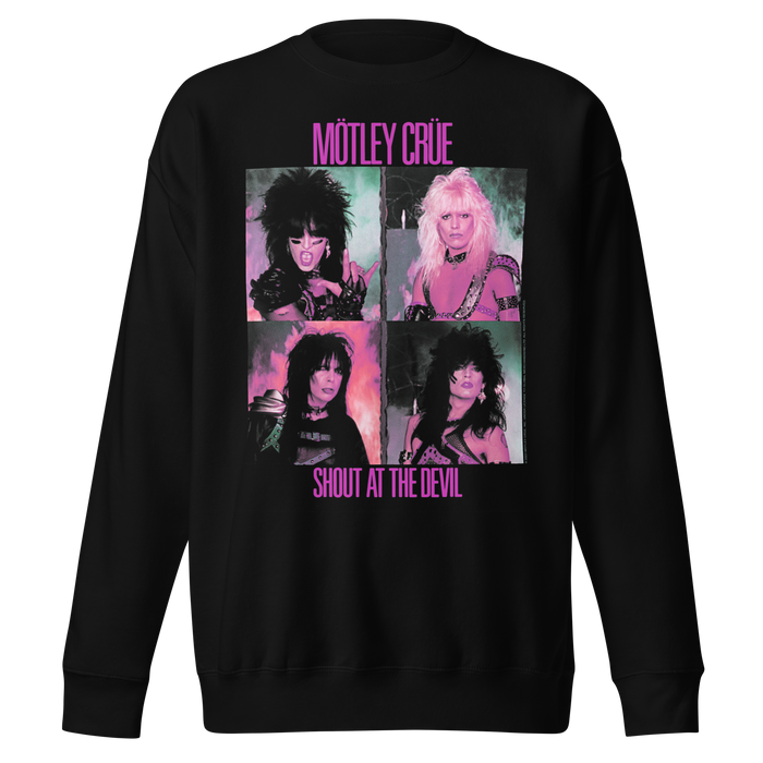 Motley Crue - Pink Shout Jumbo Print Sweatshirt - Black