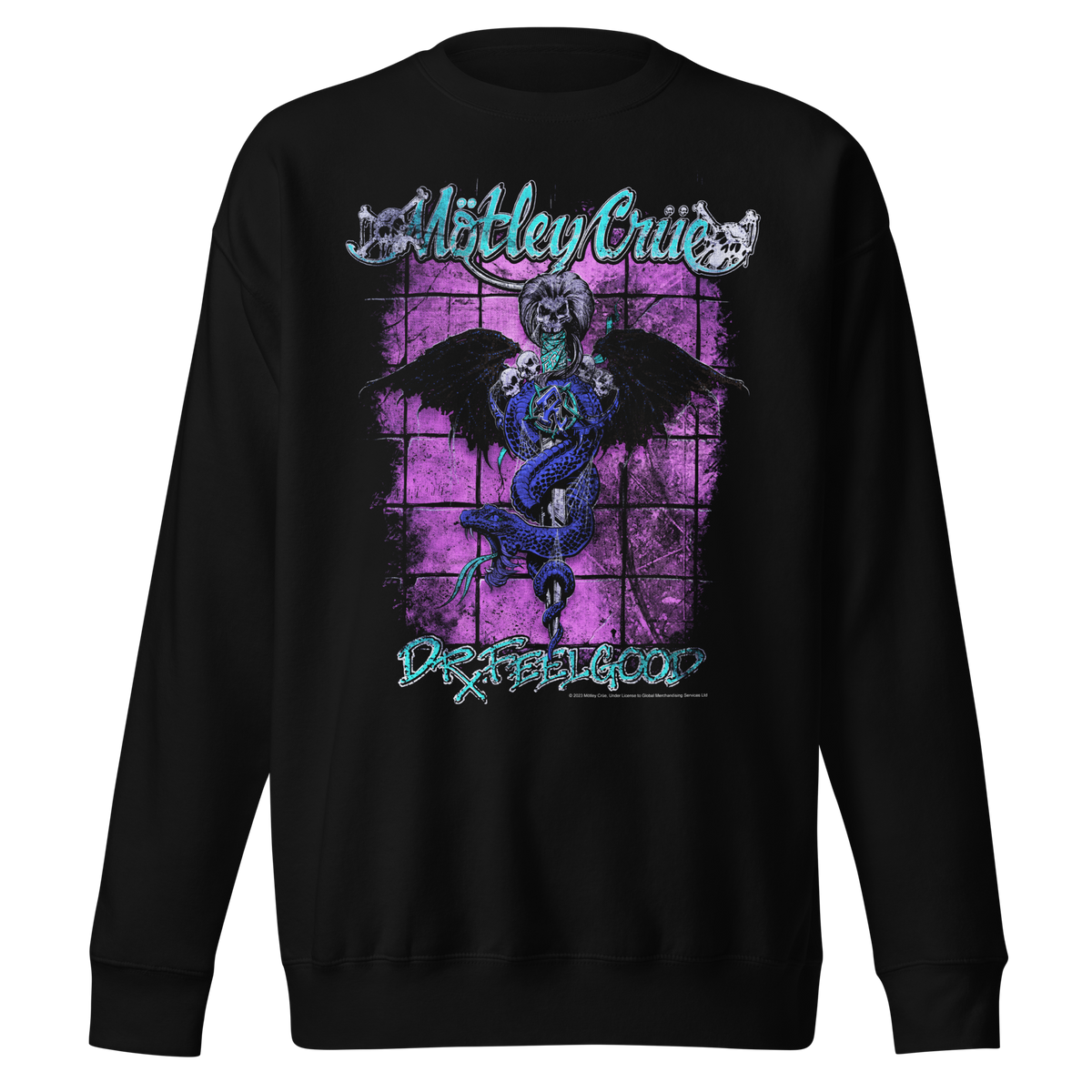 Motley Crue - Pop Dr. Feelgood Jumbo Print Sweatshirt - Black