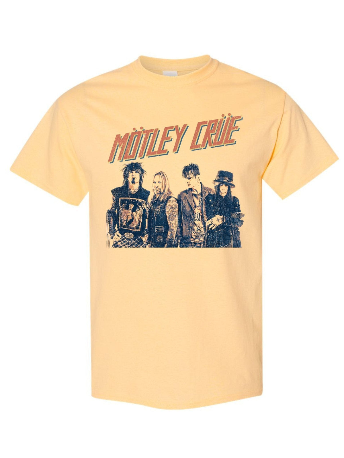 Motley Crue - Retro Boomin Jumbo Print T-Shirt - Gold