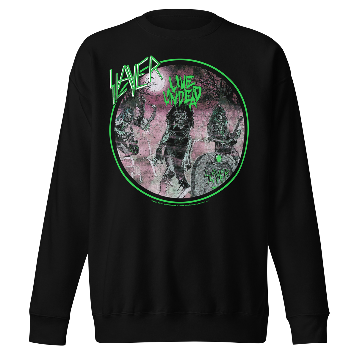 Stakes - Slayer Neon Green Undead Jumbo Print Sweatshirt - Black