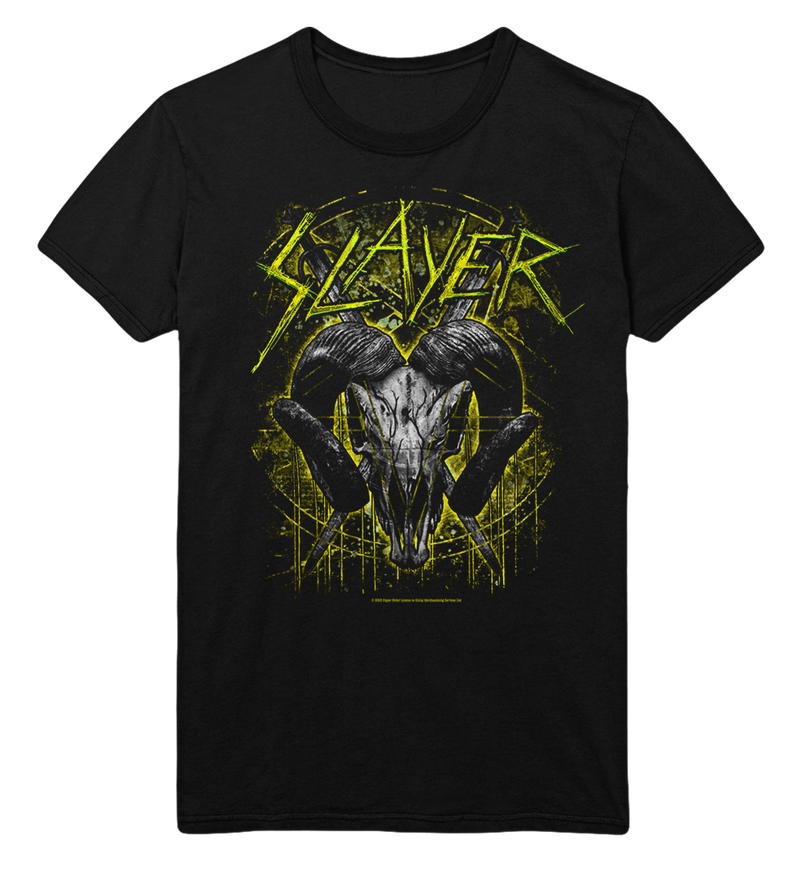 Stakes - Slayer Ram Horns Jumbo Print T-Shirt - Black