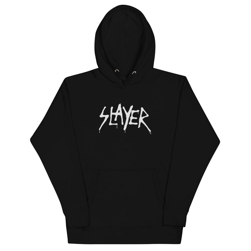 Slayer - White Drip Logo Hoodie -