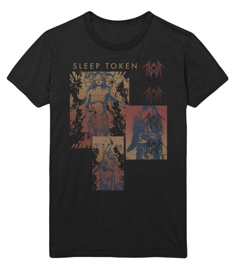 Stakes - Sleep Token Multi Hit Jumbo Print T-Shirt - Black