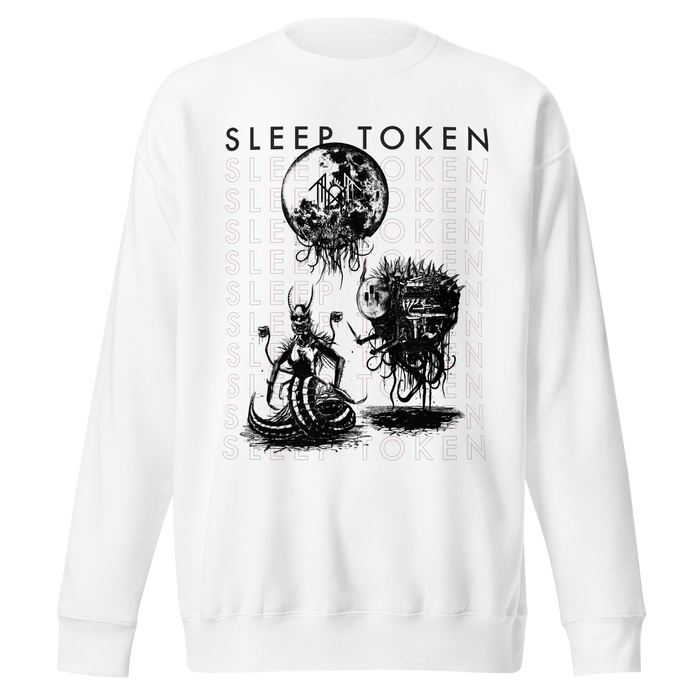 Stakes - Sleep Token Take Me Back Jumbo Print Sweatshirt - White