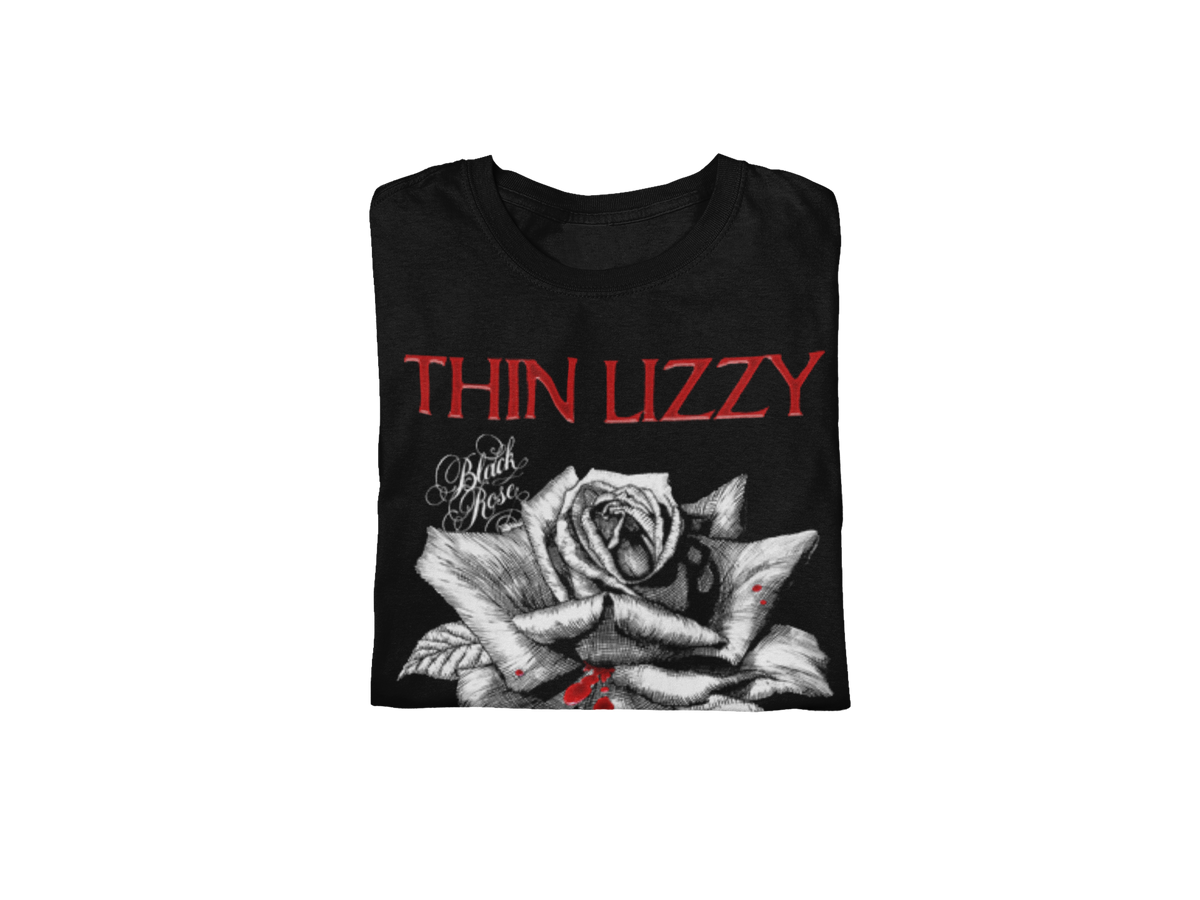 Thin Lizzy - Black Rose Jumbo Print T-Shirt - Black