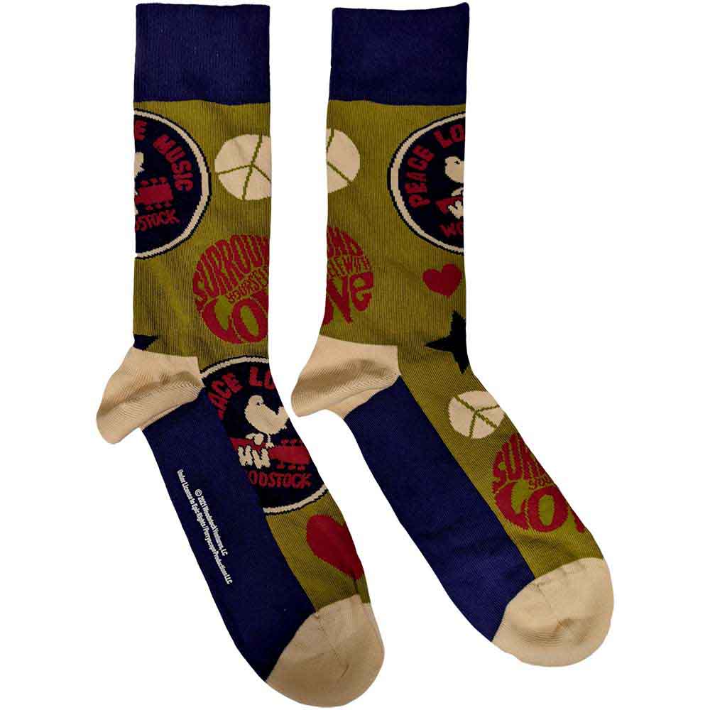 Woodstock - Peace - Love - Music - Socks